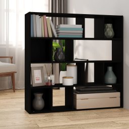 Gossi biblioteca/separator camera, negru, 105x24x102 cm
