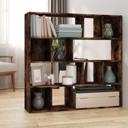 Gossi biblioteca/separator de camera, stejar fumuriu, 105x24x102 cm