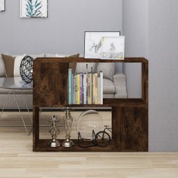 Gossi biblioteca/separator de camera, stejar fumuriu, 80x24x63 cm