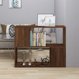 Gossi biblioteca/separator de camera, stejar maro, 80x24x63 cm