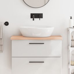 Gossi blat de baie, 80x30x4 cm, lemn masiv netratat