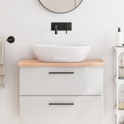 Gossi blat de baie, 80x40x(2-4) cm, lemn masiv netratat