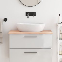 Gossi blat de baie, 80x60x2 cm, lemn masiv netratat