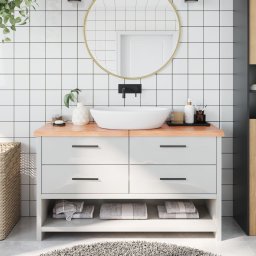 Gossi blat de baie, maro deschis, 140x50x(2-4) cm, lemn masiv tratat