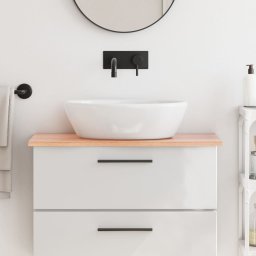 Gossi blat de baie, maro deschis, 80x30x2 cm, lemn masiv tratat