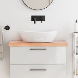 Gossi blat de baie, maro deschis, 80x30x6 cm, lemn masiv tratat