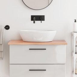 Gossi blat de baie, maro deschis, 80x50x2 cm, lemn masiv tratat