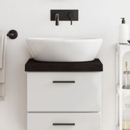 Gossi blat de baie, maro inchis, 40x30x(2-6) cm, lemn masiv tratat
