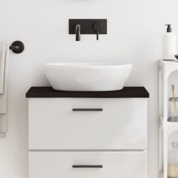 Gossi blat de baie, maro inchis, 60x30x2 cm, lemn masiv tratat