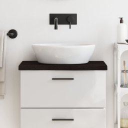 Gossi blat de baie, maro inchis, 60x40x(2-4) cm, lemn masiv tratat