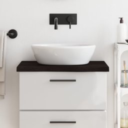 Gossi blat de baie, maro inchis, 60x60x(2-4) cm, lemn masiv tratat