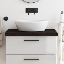 Gossi blat de baie, maro inchis, 80x60x(2-6) cm, lemn masiv tratat