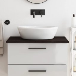 Gossi blat de baie, maro inchis, 80x60x2 cm, lemn masiv tratat
