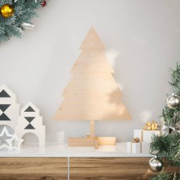 Gossi brad de craciun decorativ, 70 cm, lemn masiv