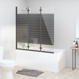 Gossi cabina de dus pliabila, 3 panouri, negru, 130x130 cm, esg