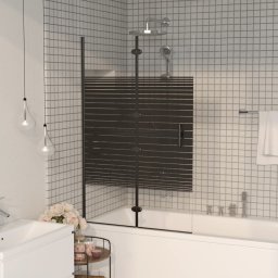 Gossi cabina de dus pliabila, negru, 80x140 cm, esg