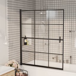 Gossi cabina de dus, negru, 116x140 cm, esg