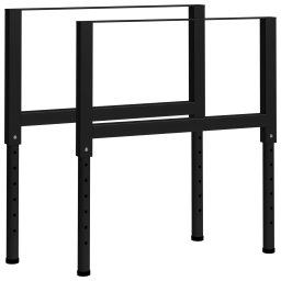 Gossi cadre banc lucru reglabile 2 buc. negru 85x(69-95,5) cm, metal