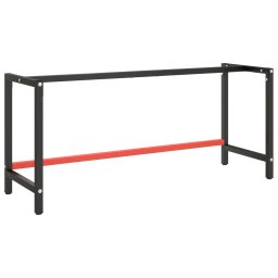 Gossi cadru banc de lucru, negru mat/rosu mat, 180x57x79 cm, metal