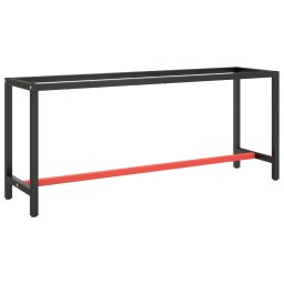 Gossi cadru banc de lucru, negru mat/rosu mat, 190x50x79 cm, metal