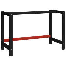 Gossi cadru metalic banc de lucru, 120x57x79 cm, negru si rosu