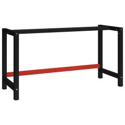 Gossi cadru metalic banc de lucru, 150x57x79 cm, negru si rosu