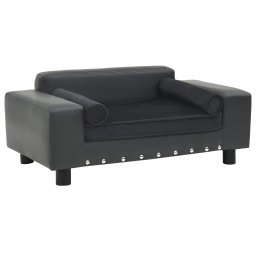 Gossi canapea caini, gri inchis, 81x43x31 cm, plus/piele ecologica
