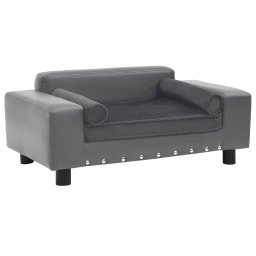 Gossi canapea pentru caini, gri, 81x43x31 cm, plus & piele ecologica