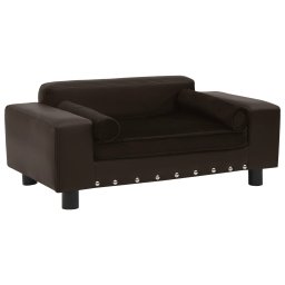 Gossi canapea pentru caini, maro, 81x43x31cm, plus & piele ecologica
