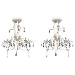 Gossi candelabre suspendate de plafon cu cristale 2 buc. alb elegant