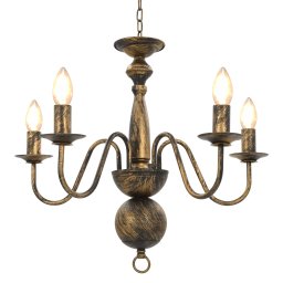 Gossi candelabru antichizat, negru, 5 becuri e14