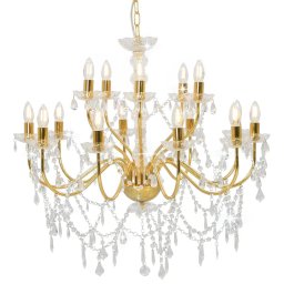 Gossi candelabru cu 2 randuri, auriu, becuri 15 x e14