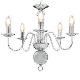Gossi candelabru, argintiu, 5 becuri e14