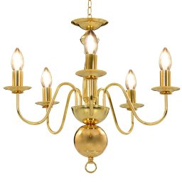 Gossi candelabru, auriu, 5 becuri e14