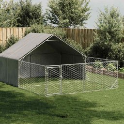 Gossi canisa de exterior cu alergare 5x3x1,9 m otel galvanizat