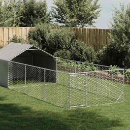 Gossi canisa de exterior cu alergare 6x2x1,5 m otel galvanizat