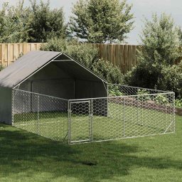 Gossi canisa de exterior cu alergare 6x3x1,9 m otel galvanizat