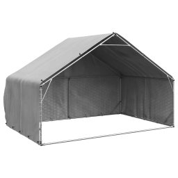 Gossi canisa de exterior cu capac 3x2x1,9 m otel galvanizat