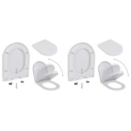 Gossi capace wc cu inchidere silentioasa, 2 buc., alb, plastic
