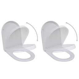 Gossi capace wc cu inchidere silentioasa, 2 buc., alb, plastic
