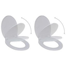 Gossi capace wc cu inchidere silentioasa, 2 buc., alb, plastic