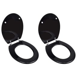 Gossi capace wc, 2 buc., negru, mdf