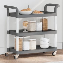 Gossi carucior cu 3 niveluri, gri, 77x34x72 cm, aluminiu