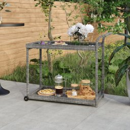 Gossi carucior de bar, gri, 100x45x83 cm, poliratan