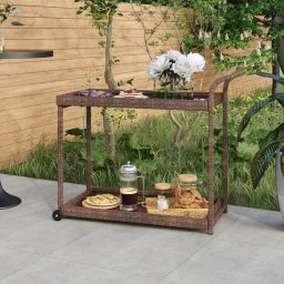 Gossi carucior de bar, maro, 100x45x83 cm, poliratan