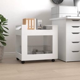 Gossi carucior de birou, alb, 60x45x60 cm, lemn prelucrat