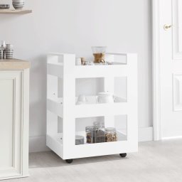 Gossi carucior de birou, alb, 60x45x80 cm, lemn prelucrat