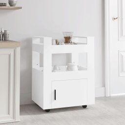Gossi carucior de birou, alb, 60x45x80 cm, lemn prelucrat