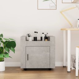 Gossi carucior de birou, gri beton, 60x45x60 cm, lemn prelucrat