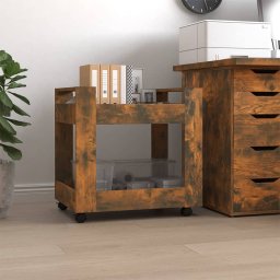 Gossi carucior de birou, stejar fumuriu, 60x45x60 cm, lemn prelucrat